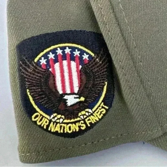 New Era Texas Rangers 39 Thirty Armed Forces Green Fitted Size M-L Hat Cap NWT - Picture 4 of 6